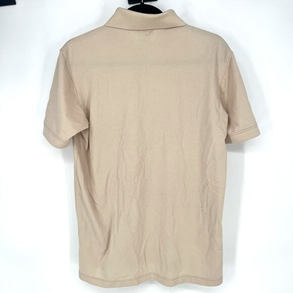 Karl Lagerfeld Pique 3 Button Polo with Cream Khaki Karl Size Large - Picture 2 of 10